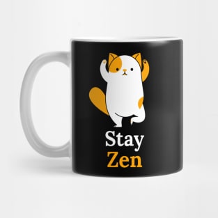 Stay Zen Meditation Yoga Pose Cat Mug